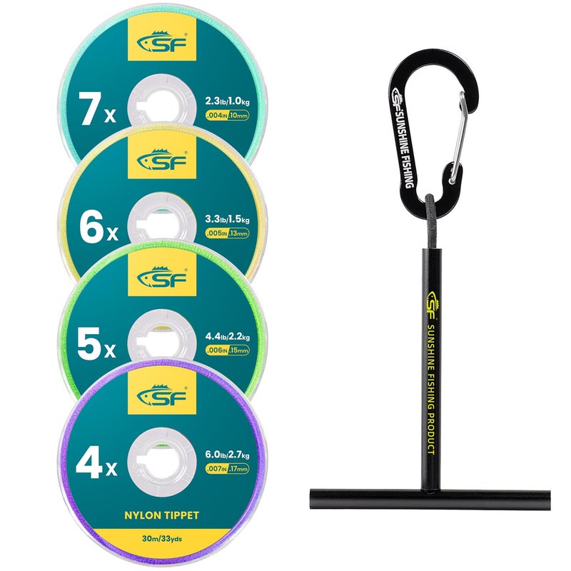 SF خط تippet نايلون شفاف مع حامل لصيد السمك بالذباب قادة سمك السلمون # نايلون 4-5-6-7X - Image 1